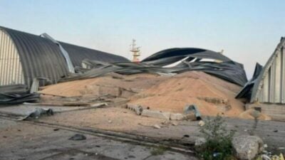 Damaged grain terminal in Ukraine